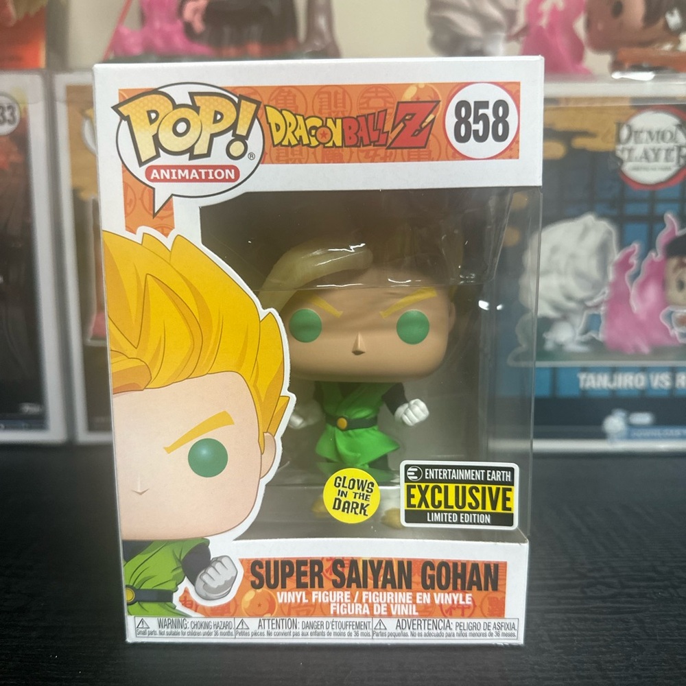 Funko POP! Super Saiyan Gohan #858 Glow Dragon Ball Z EE Exc With Protector